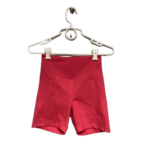 Girlfriend Collective High Rise Run Biker Shorts Pink/Red S - Picture 3 of 6